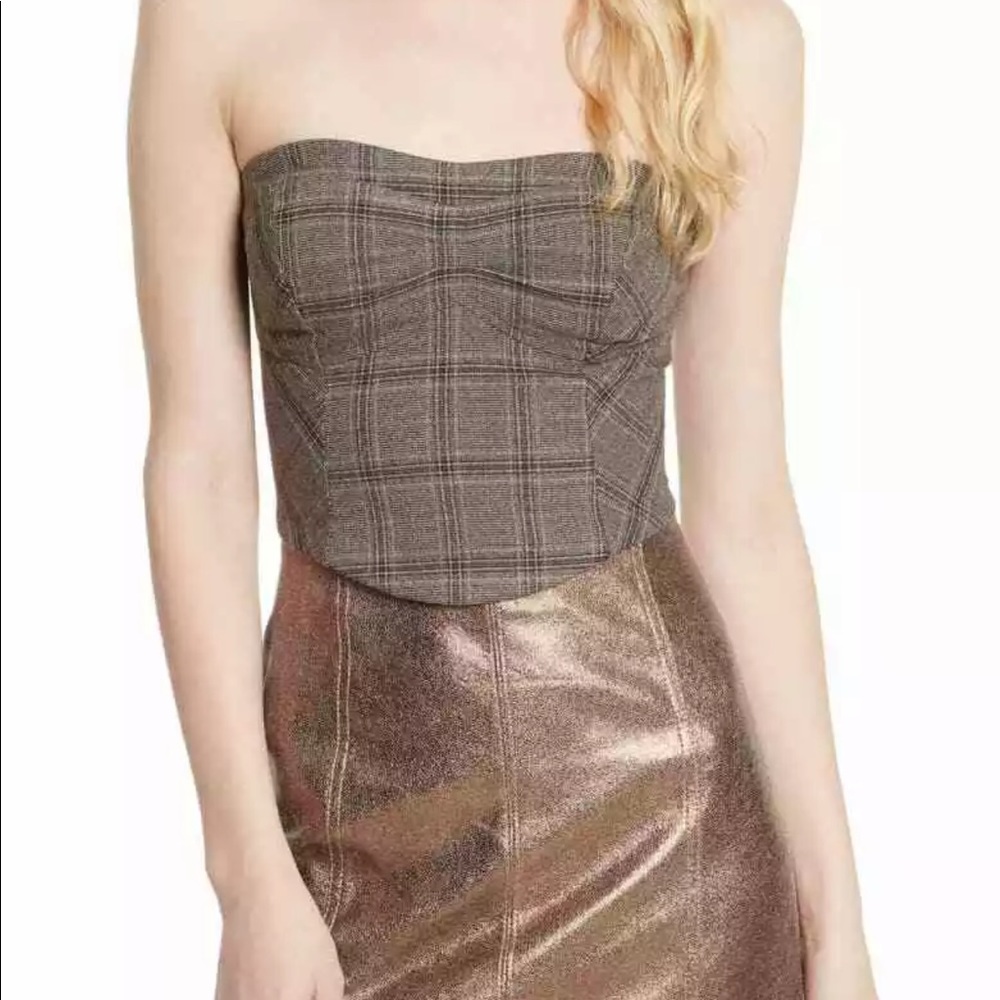 Free People Sz 4 Bustier Strapless Corset Tube Top